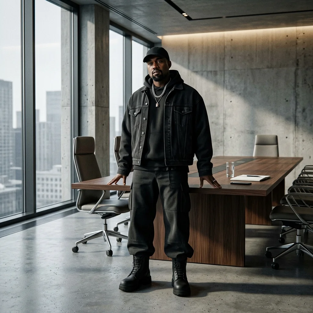 Ye avatar in a minimalist boardroom